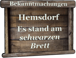 Es stand am schwarzen Brett  Hemsdorf  Bekanntmachungen